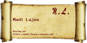 Madl Lajos névjegykártya