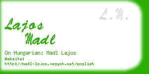 lajos madl business card